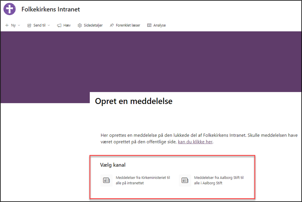 Vejledning Intranet – Oprettelse Af Meddelelse – IT-supportforum